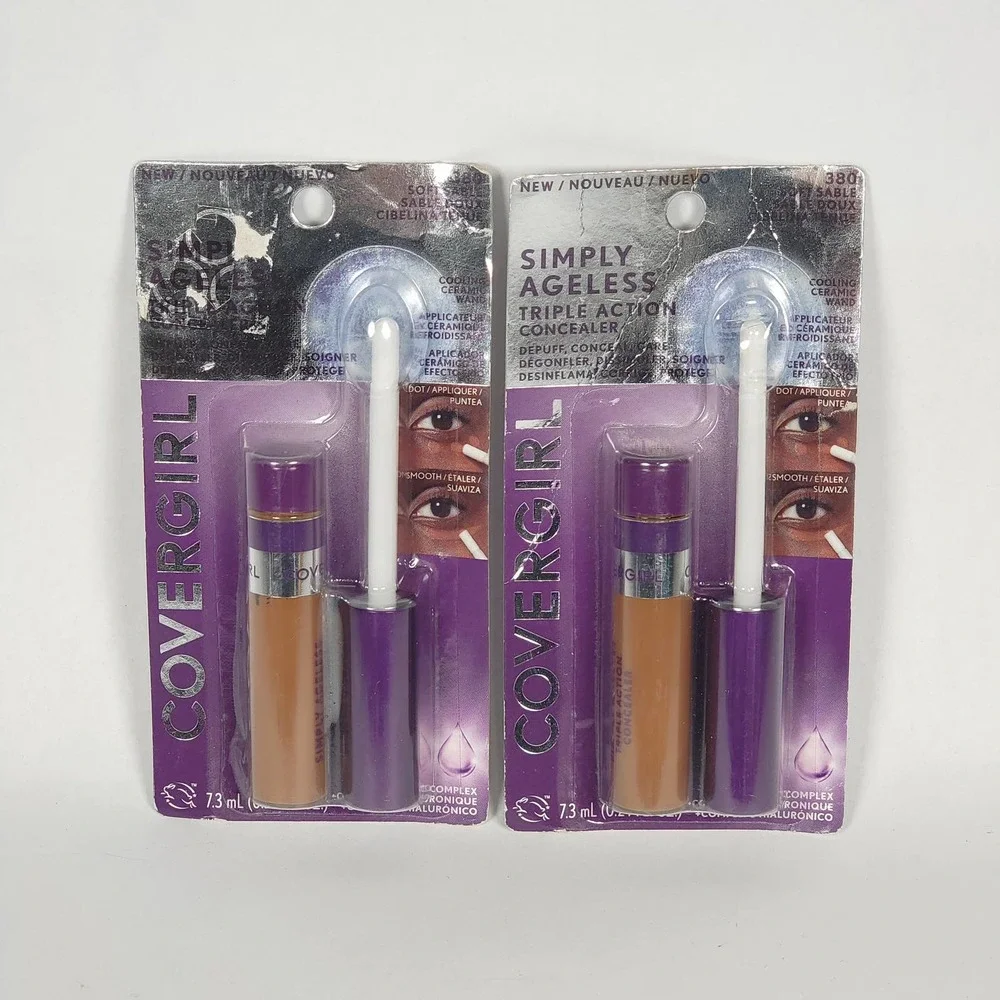 (2)‎ Covergirl Simply Ageless Triple Action Concealer 380 Soft Sable SHIPS FAST